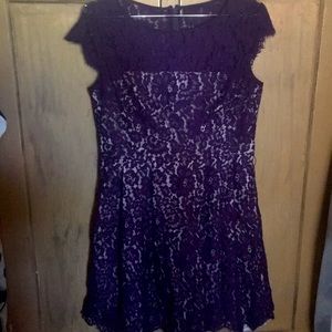 Purple Lace Cocktail Dress